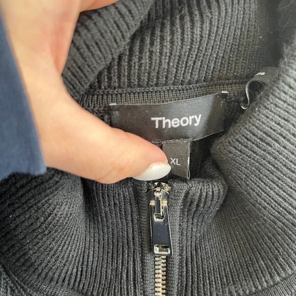 Theory Men's Black Ribbed Knit Sweater Size XL - Picture 2 of 5